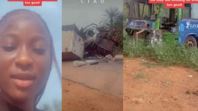Lady in Shock After Surviving Accident That Reportedly Claimed 27 Lives