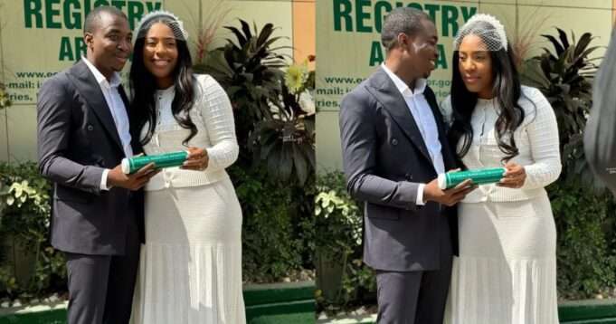 Gospel Singer, Theophilus Sunday Legally Ties the Knot With His Jamaican Partner, Ashlee White (Photos)