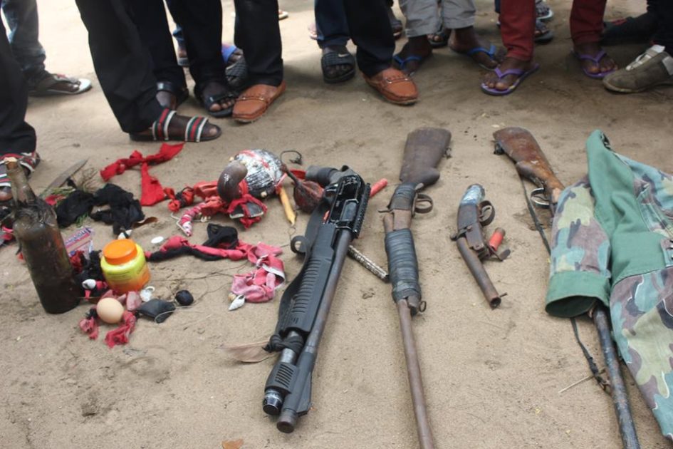 BUSTED! Four Suspected Cultists Arrested With Guns by Nigeria Police