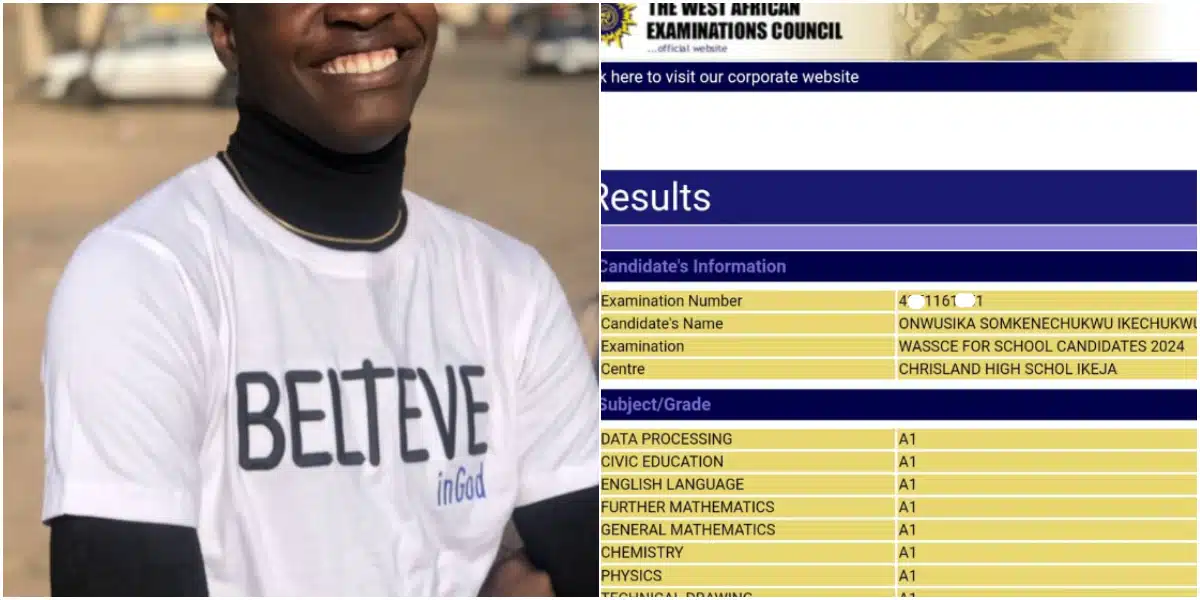 2024 WAEC: Nigerian Boy Scores A1 in All 9 Subjects