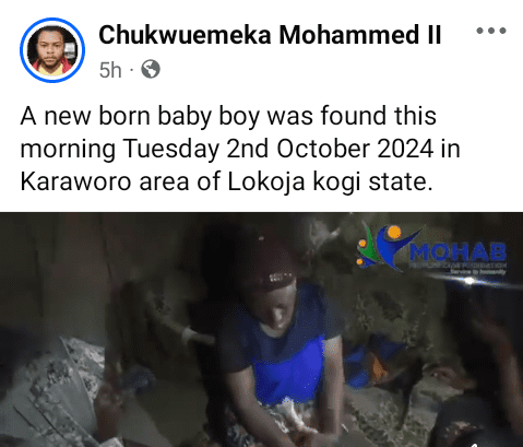 Newborn baby abandoned inside gutter in Lokoja