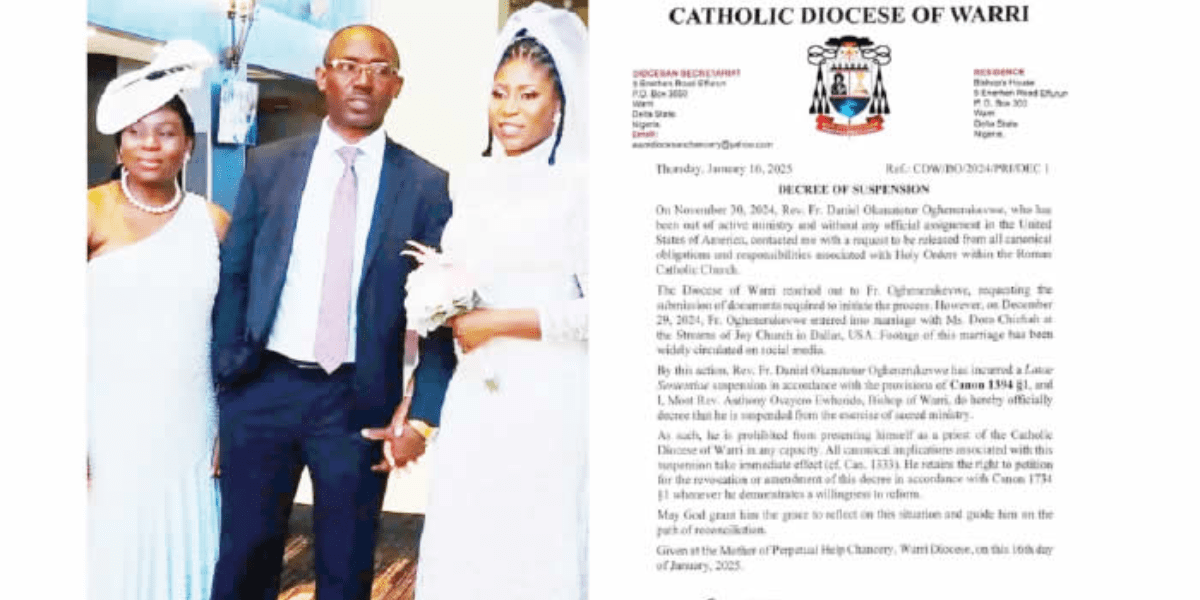 ‘Suspended Catholic Priest Married Because He Was Lonely’ – Sister