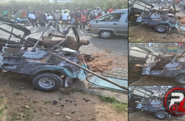 Man, Son Burnt Beyond Recognition, Three Injured In Jos Crash